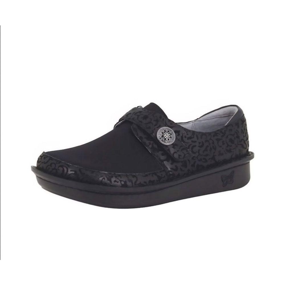 ALEGRIA Dena Black Leathee and Neoprene Slip on Flats & Loafers 39‎ 8.5